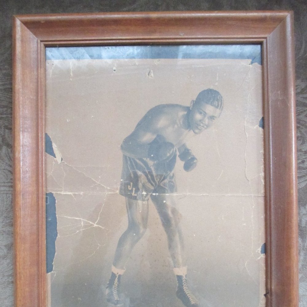 Boxer Joe Louis Vintage Framed magazine photo in wooden frame 12 x 15